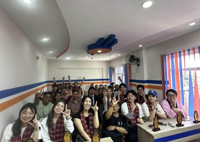 3 stakeholders of fuji academy gathering for a photograph
