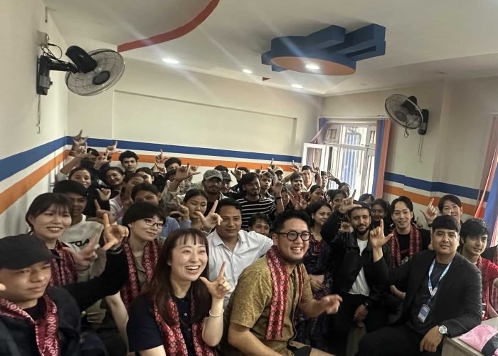 members of fuji academy gathering for a group photograph